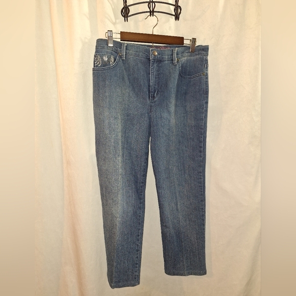 Gloria Vanderbilt Blue Straight Leg Jeans - Picture 1 of 6
